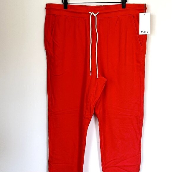 NWT MATE the Label Red Organic Terry Classic Jogger - 2X - Picture 5 of 8